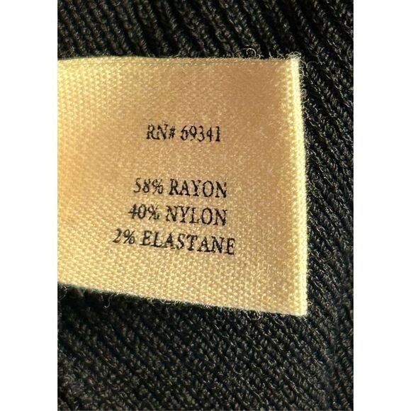 Justin Laurent black long sleeve blouse with holes neck Size Large (0692) - Picture 5 of 5